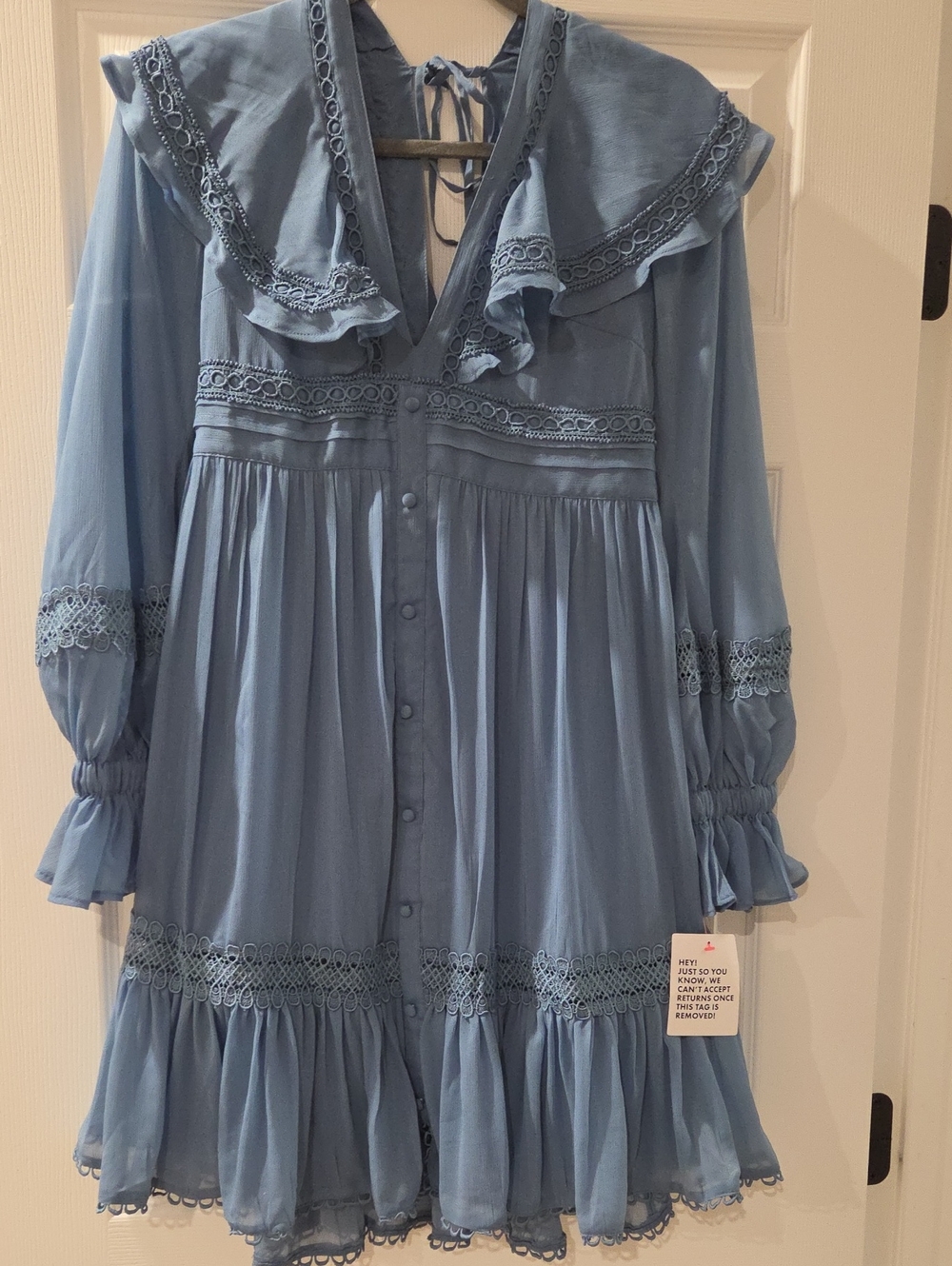 ASOS Blue Ruffled Mini Dress